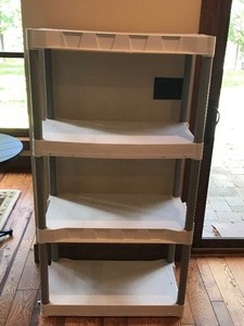 lot 404 image: 4 Tier heavy duty plastic shelf