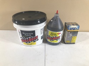 lot 336 image: Seal Best driveway patch, Seal Best asphalt crack filler, Rust-Oleum epoxy shield concrete patch and repair