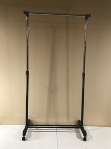lot 332 image: Adjustable single rod garment rack