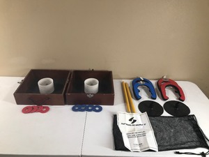lot 331 image: Washer toss game and bean bag horseshoes