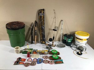 lot 329 image: Lot of fishing supplies and more