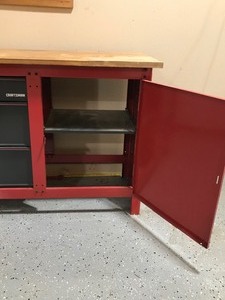 lot 314 image: Craftsman work bench with 3 drawers and side locker