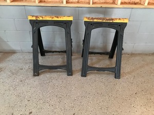 lot 269 image: 2 fold-up plastic sawhorses