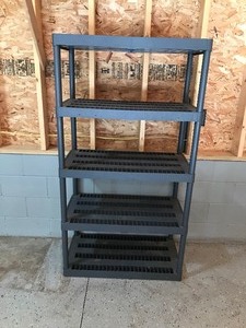 lot 266 image: Plano 5 tier plastic shelf
