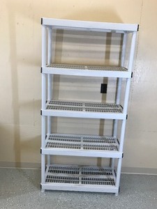 lot 309 image: Heavy duty 5 tier plastic shelf