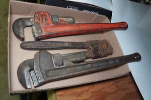 lot 67 image: 3 Pipe Wrenches