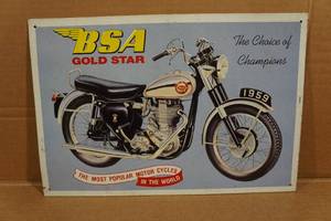 lot 56 image: BSA Gold Star Motorcycle Embossed Metal Sign