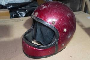 lot 73 image: Vintage Red Sparkle Helmet