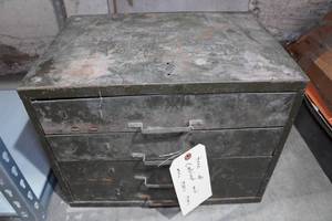 lot 200 image: Tune Up Cabinet with Misc 1930s and 40s Parts