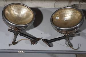 lot 228 image: Ford Chrome Headlamps - Ford Model A