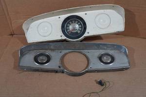 lot 421 image: 1960s Ford Truck Instrument Cluster and Cover