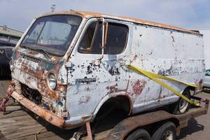 lot 1H image: 1966 Chevrolet G12 12 Ton Van Parts or Project - Ford 9 Rear End with Disc Brakes