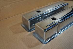 lot 51J image: Chrome Valve Covers - Small Block Chevy