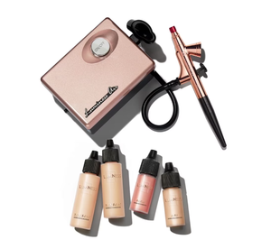lot 18 image: LUMINESS Rose Gold Legend Makeup, Airbrush System & 4 Piece Foundation Starter Kit, Coverage, Quick, Easy & Long Lasting Application, Includes Silk 4 in 1 Foundation