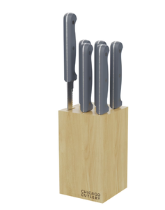 lot 280 image: Chicago Cutlery Halsted 7-Piece Steak Knife Set with Wood Block