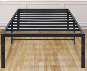 lot 64 image: Lusimo Twin Size Metal Bed Frame 18 Inch Heavy Duty Slat Support Platform Bed Frame