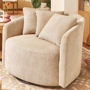 lot 65 image: Beautiful Drew Accent Chair by Drew Barrymore, Fawn Cord