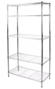 lot 76 image: Hyper Tough 5-Tier Wire Storage Shelves, 36W x 16D x 72H, 1750 lb Load Capacity, Chrome