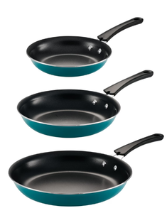 lot 122 image: Tramontina 3-Pack Porcelain Enamel Non Stick Frying Pans