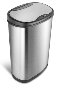 lot 123 image: Nine Stars Motion Sensor Automatic Kitchen Trash Can, 13-Gallon Stainless Steel