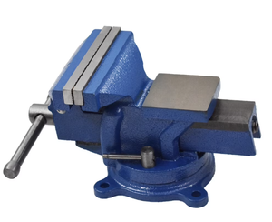 lot 154 image: findmall 6 in. Steel Workshop Bench Vise Blue Swivel Base