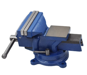 lot 155 image: findmall 6 in. Steel Workshop Bench Vise Blue Swivel Base