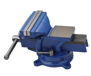 lot 157 image: findmall 5 in. Steel Workshop Bench Vise Blue Swivel Base