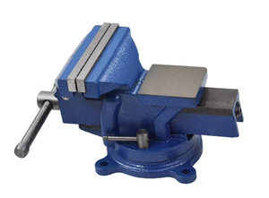 lot 158 image: findmall 5 in. Steel Workshop Bench Vise Blue Swivel Base
