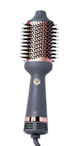 lot 303 image: Hairitage Ceramic Volumizing Blow Dryer Brush for Curling and Straightening