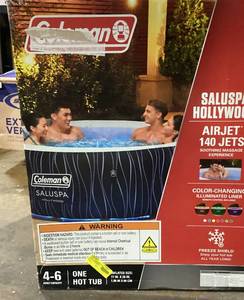 lot 402 image: Coleman SaluSpa Hollywood Luxe AirJet Round Inflatable Hot Tub 77x26