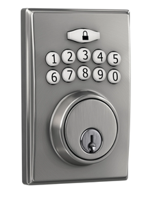 lot 268 image: First Secure by Schlage Truss Keypad Electronic Deadbolt in Stainless Steel
