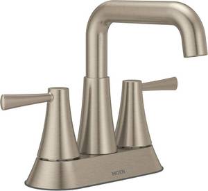 lot 37 image: Moen Ronan Spot Resist Brushed Nickel 2-Handle Bathroom Faucet