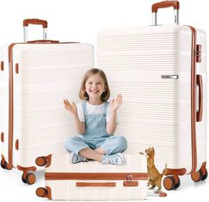 lot 39 image: Hoteel 3 Piece Luggage Set (Beige)