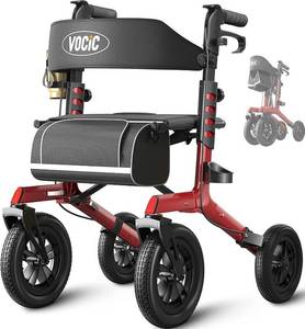 lot 64 image: Vocic Outdoor Rollator Walker for Seniors (Purple)