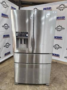 lot 1 image: 36 Whirlpool Stainless Steel French Door Refrigerator with Ice and Water Dispenser - NEW, Scratch and Dent