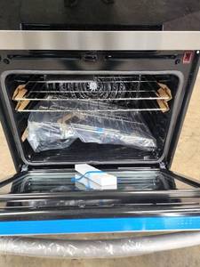 Double Wall Oven with Digital Controls and Damaged Rear Panel