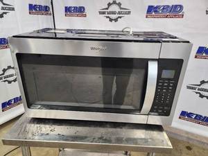 lot 6 image: Whirlpool Over-the-Range Stainless Steel Microwave with Sensor Cook - New, Scratch and Dent