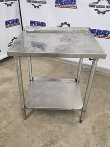 lot 9 image: Stainless Steel kitchen prep Table with Shelf, 30x26x36 Inches