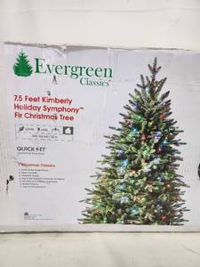 lot 12 image: Evergreen Classics 7.5 Ft Kimberly Holiday Symphony Pre-Lit Artificial Christmas Tree with Musical Light Show