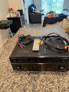 lot 13 image: Complete Home Theater Audio and Video System with Yamaha Receiver, REL Subwoofers, Tower Speakers, and Netgear Router