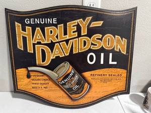 lot 15 image: Harley Davidson Wood Sign 22 Long