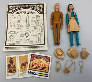 lot 3 image: 1970s MARX Brand Best Of The West JAY & JANICE WEST 9 Actiion Figures With Acccessories