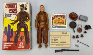 lot 4 image: 1970s MARX Brand Best Of The West JOHNNY WEST 11 Actiion Figure In Original Box With Accessories