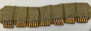 lot 10 image: WWII 1944 Turkish Mauser 8mm (7.9) BandolierAmmo Belt With 14 Clips 5 Bullets Per Clip (70 Total Rounds)
