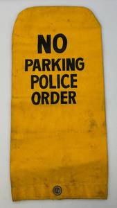 lot 21 image: Viintage No Parking Police Order, Meter Cover