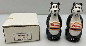 lot 51 image: Vintage HAMMs Bear Salt & Pepper Shakers (New In Box Small Chip On Back Of One)