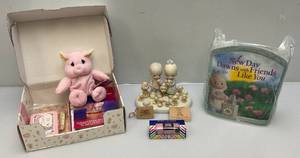 lot 52 image: Vintage Precious Moments Items Including  The Good Lord Has Blessed Us Tenfold Puppies & Dogs With Box And More