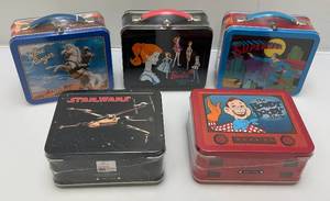 lot 59 image: Misc. Hallmark Keepsake Collectible Ornaments In Miniature Lunch boxes Including STAR WARS And More (Factory Sealed)