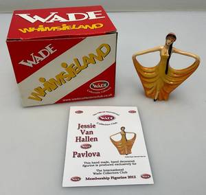 lot 61 image: Vintage WADE Jessie Van halen Pavlova  Miniature Figurine New In Original Box