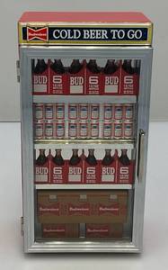 lot 64 image: Vintage Miniature BUDWIESER Beer Cooler Bank With Pull-Out Bottle Opener